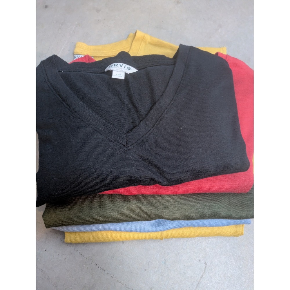 Orvis V-Neck Tops Women's Large Multi-Color 5-Piece Bundle Spandex Blend